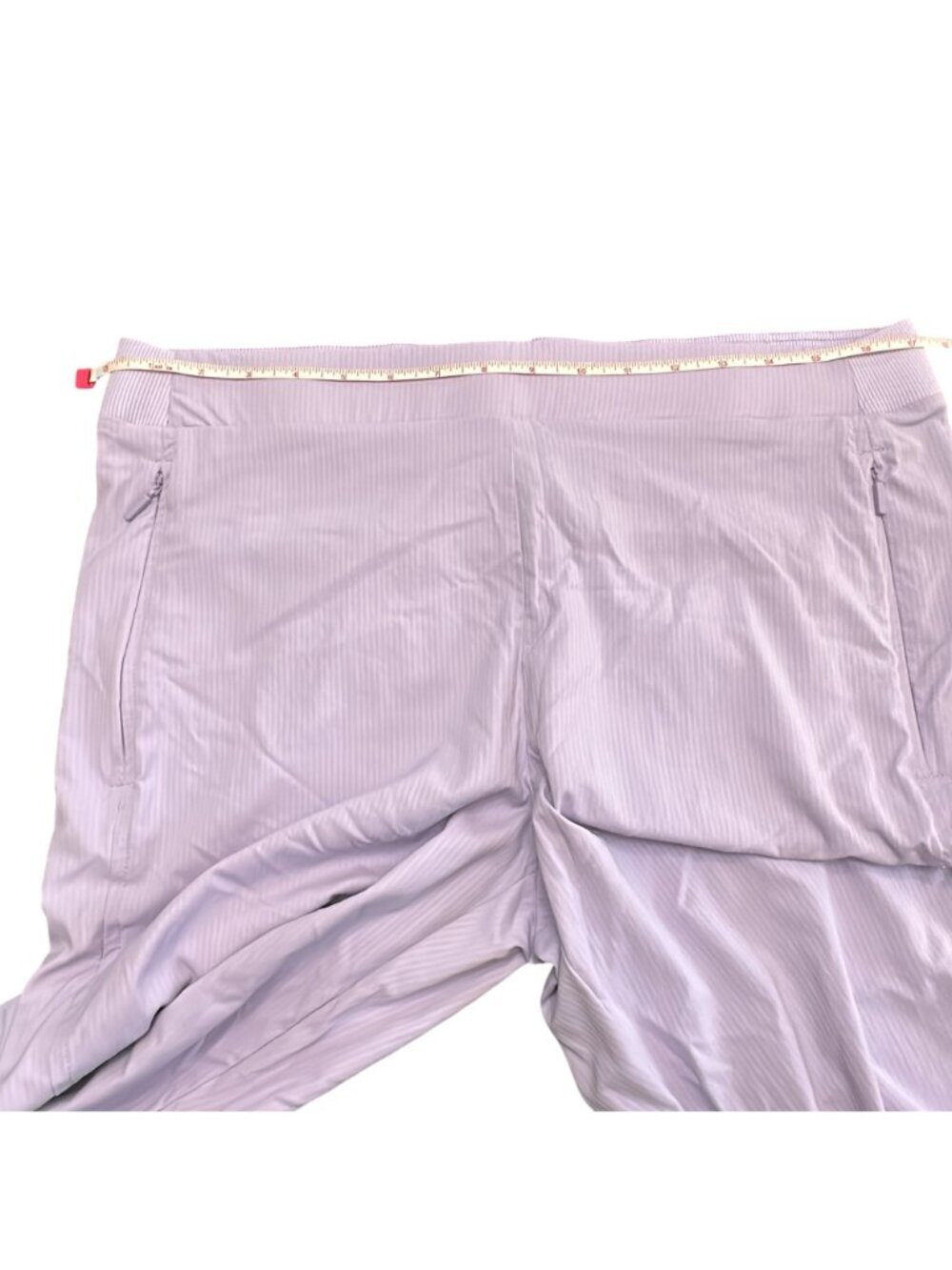 Chico's Pants Size 1 M Purple Zenergy Striped UPF Bungee Cropped Capri Women - Picture 7 of 11
